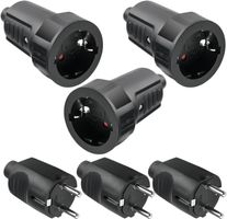 3 Paar Schuko Stecker Kupplung, 250V 16A IP44
