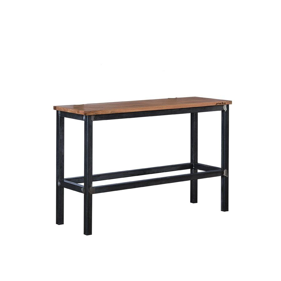 Set di tavolo e panche: Robuster Stehtisch mit Sitzbank, 2 Hocker, Holz und Stahl – Usato da Erlen venduto da mat_jm2f 2