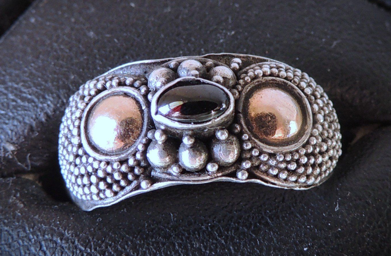 Anelli: Silber 925 teilvergoldeter Fingerring Gr. 59 – Usato da Waldenburg venduto da schaller707 1