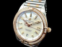 Breitling Diamanten Perlmutt Bicolor Chronom. 32mm Q *U1254