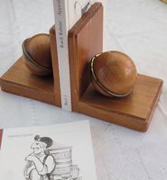 🇨🇭 2 Vintage MEHO Buchstützen Holz