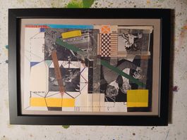 Originale Mixed-Media-Collage / Assemblage – Gerahmtes Unika