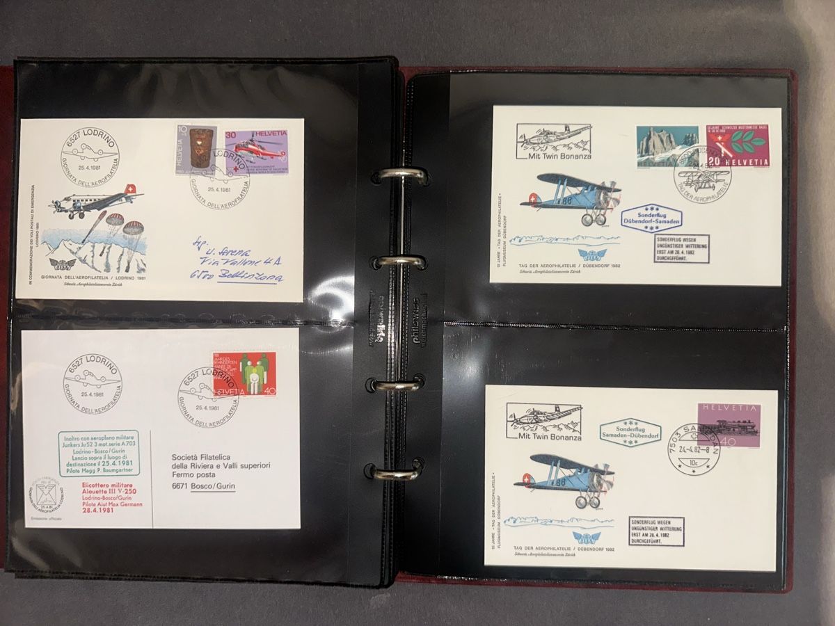Alle Briefmarken: Flugbriefe Album Schweiz Luftpost Airmail – Gebraucht aus Stettfurt von 2442 5