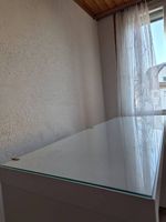 Schreibtisch weiss Glasplatte 1 Schublade guter Zustand