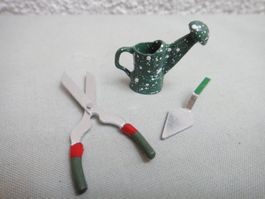 Puppenhauszubehör, Gartenwerkzeug Set
