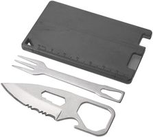 Micro-Besteck im Kreditkartenformat | Messer + Pommesgabel