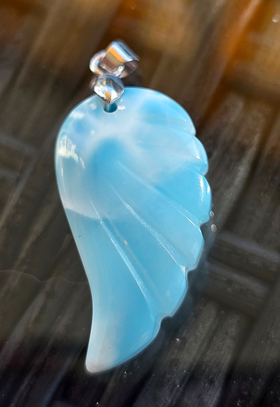 Minerali & Pietre curative: Larimar Engelsflügel Anhänger – Nuovo e nell'imballaggio originale da Matzingen venduto da Shay_Crystalz 1