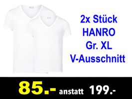 🔴  T-Shirt 2x HANRO Gr. XL V-Ausschnitt  /976Z