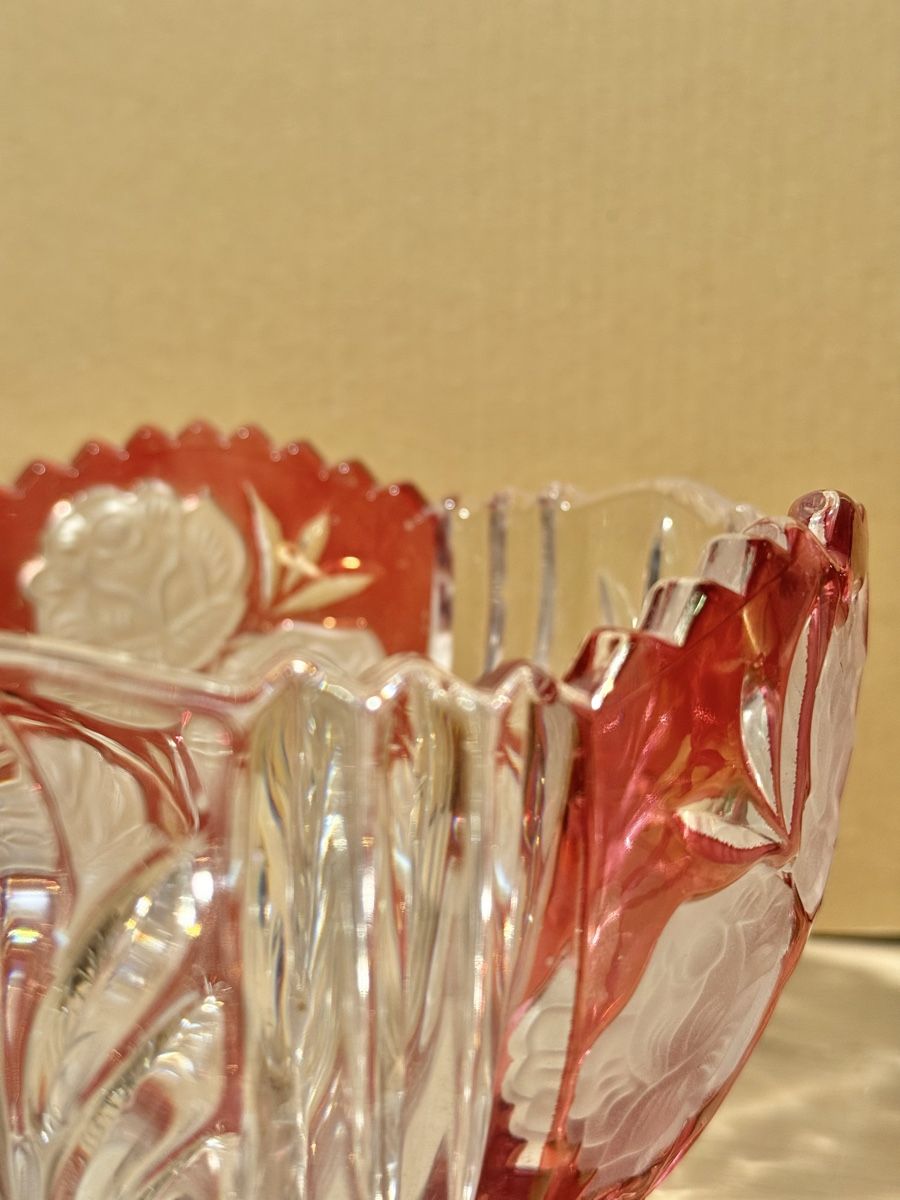 Murano Ciotole: Elegant Crystal Bowl with Rose Design - – Usato da Lausanne venduto da vas_mbk2 1