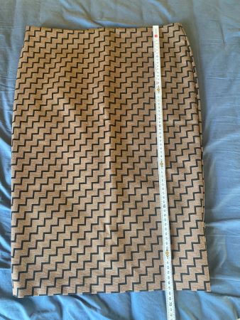 Elastischer Rock, Jupe, beige-schwarz, M&S, Gr. 42