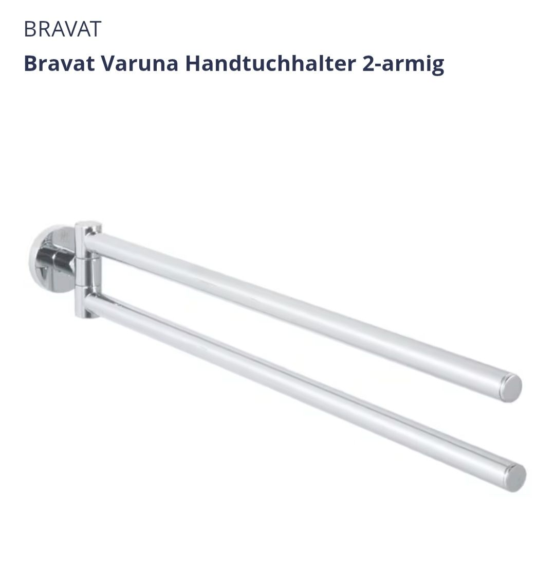 Portasciugamani: Bravat Varuna Handtuchhalter 2-armig NEU – Nuovo e nell'imballaggio originale da St. Gallen venduto da CaliSunshine