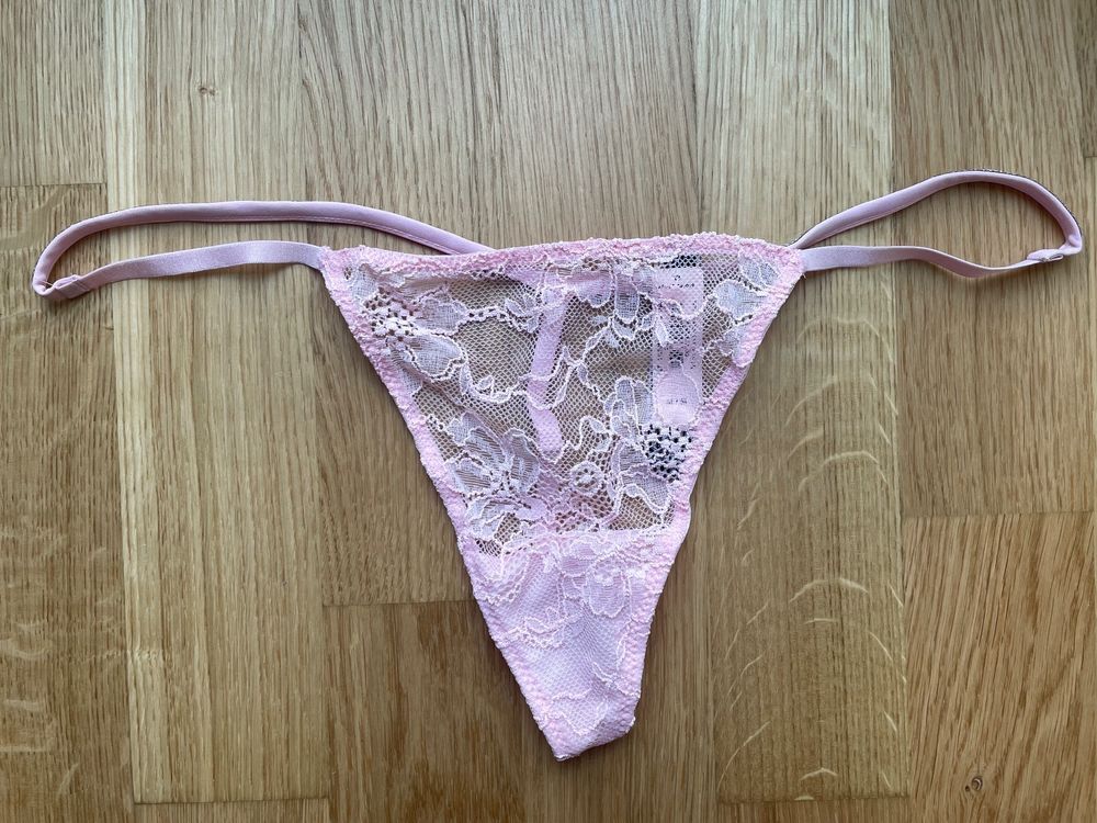 Victoria’s Secret Shine Strap Lace V-String Thong M NEW (Neu und ...