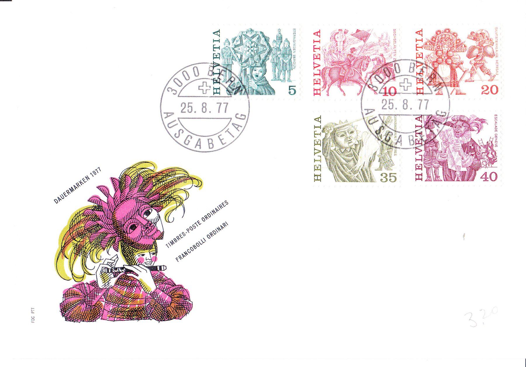 Tutti i francobolli: FDC 1977, Volksbräuche – Usato da Obfelden venduto da Funke2