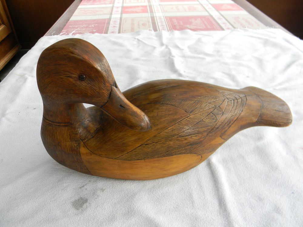 Figurine Pirate En Bois Bali Wood - Capitaine De Bateau Canard - Multicolore