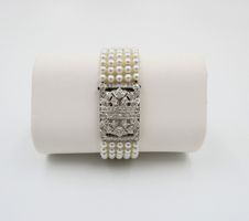 ART DECO PERLENBRACELET MIT DIAMANTEN