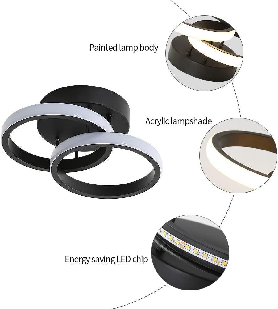 Lampadari & plafoniere: Zwei Ringe Moderne Deckenlampe Acryl Schwarz – Nuovo e nell'imballaggio originale da Châtelaine venduto da topshop.switzerland 7