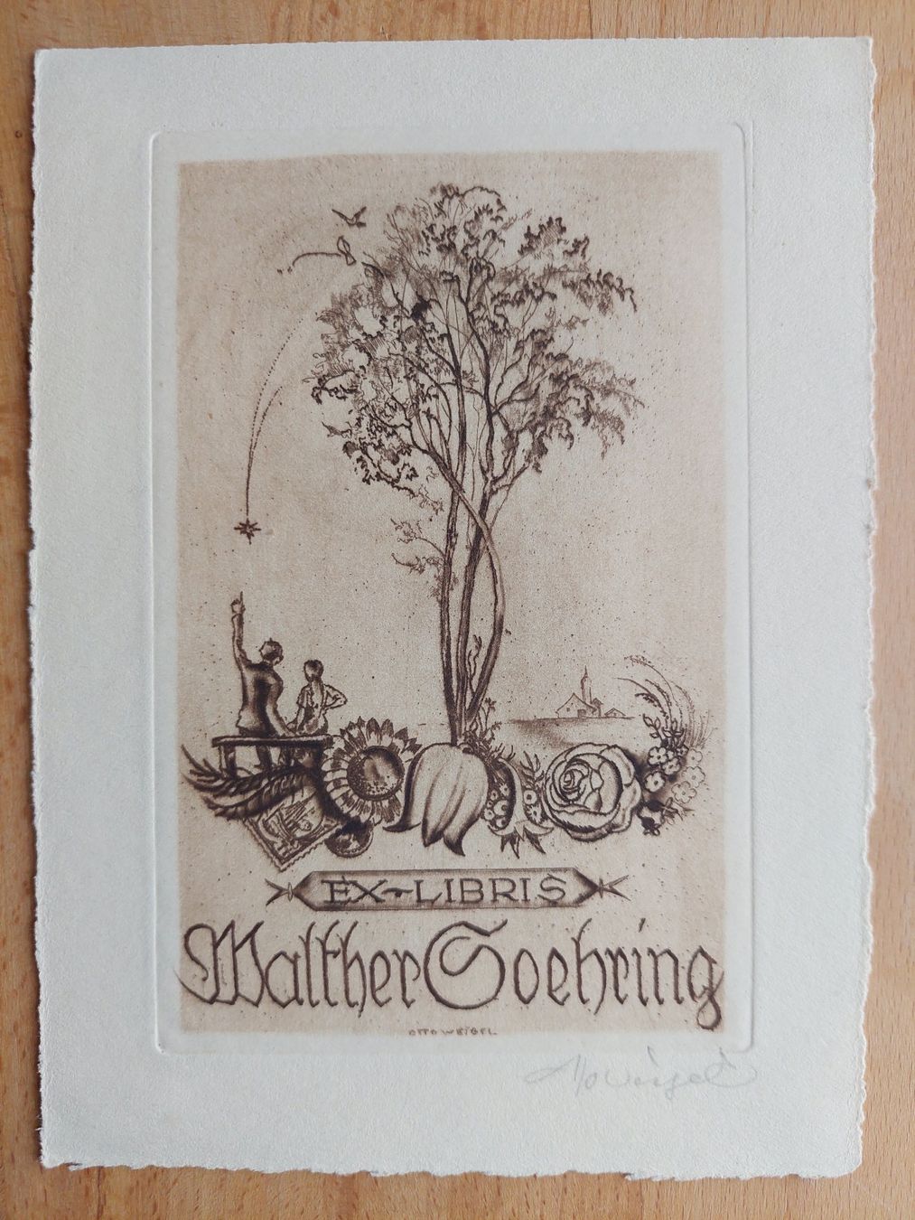 Dipinti: Exlibris Otto Weigel - Original Radierung signiert – Usato da Obfelden venduto da Exlibris-Art