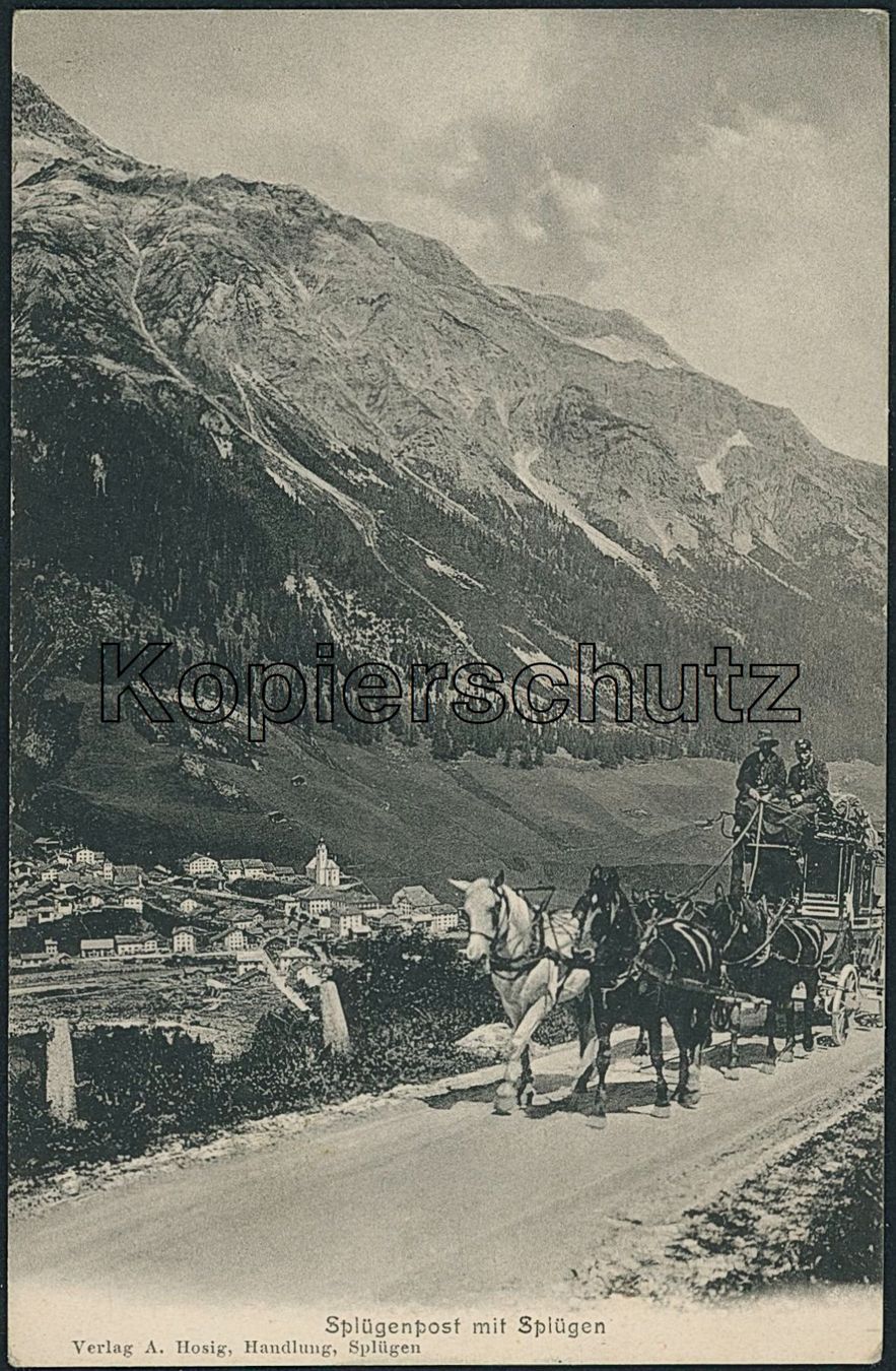 Ansichtskarten: GR Splügen Pass - Postkutsche – Neu (gemäss Beschreibung) aus Schindellegi von Jonathan77
