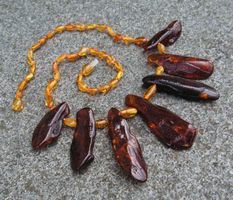 ♥ UNIKAT + ELEGANT / KETTE / 7 ZAPFEN / Baltischer Bernstein