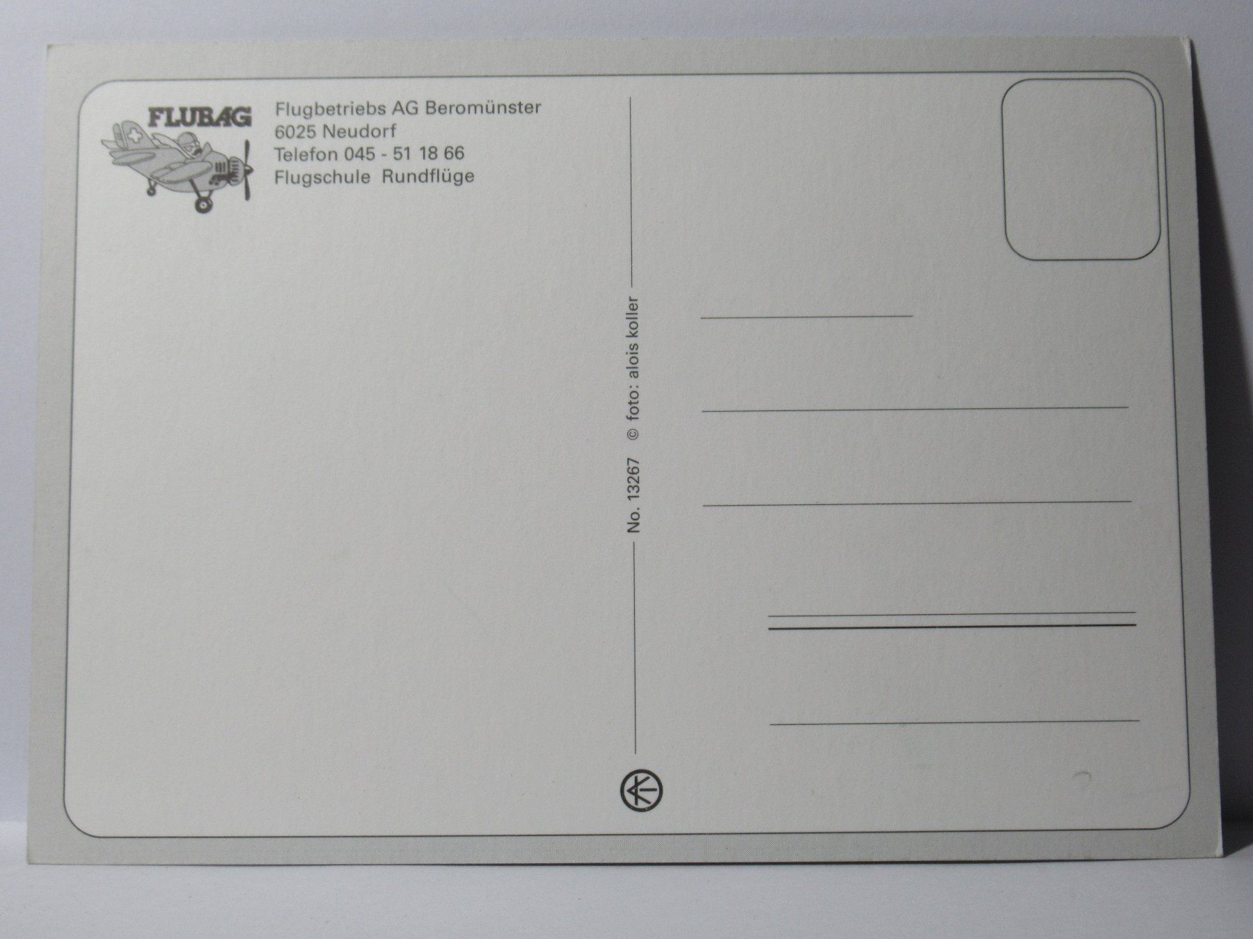 Ansichtskarten: Flugzeug , Flugplatz Luzern - Beromünster – Neu (gemäss Beschreibung) aus Grenchen von Bluemchen1900 1