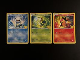 Pokemon First Partner Karten Jumbo Snivy Tepig Oshawott 25th
