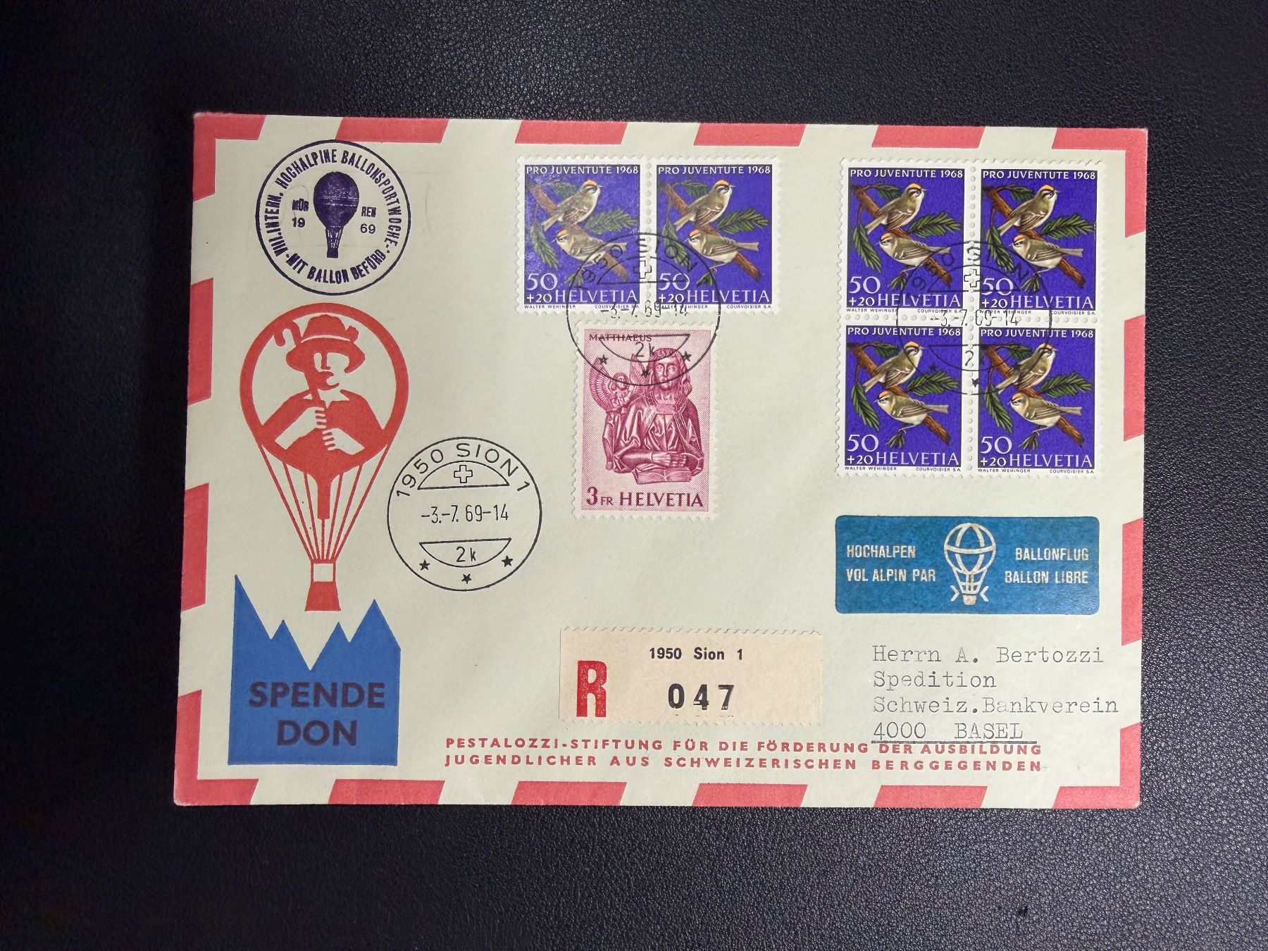 Tutti i francobolli: Hochalpen Ballonflug 1969 – Usato da oberrüti venduto da jeanmei