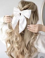 haarschleife Accessoire weiss Seide Neu