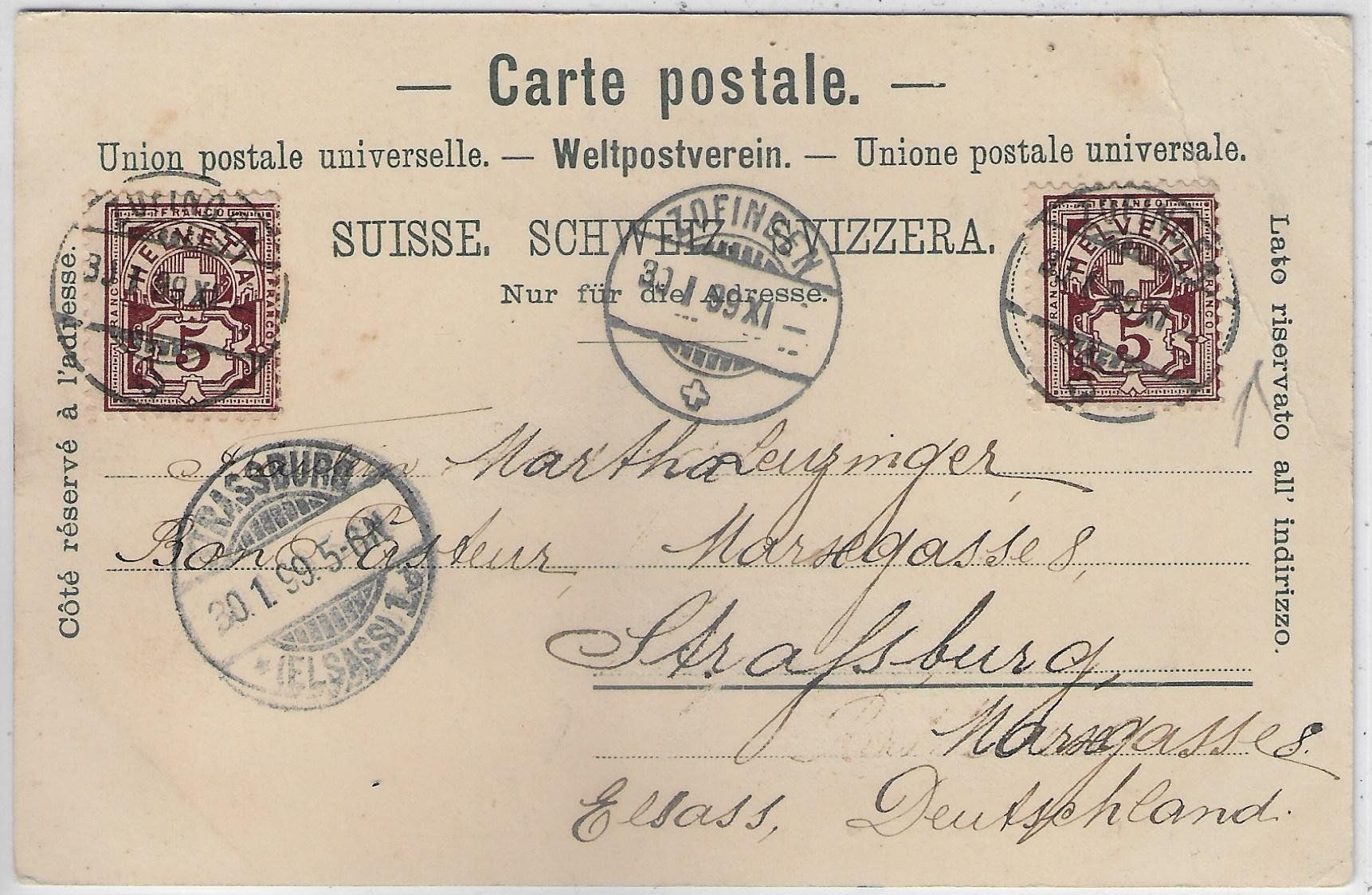 Ansichtskarten: Gruss aus Aarau - Gewerbemuseum 1899 – Defekt aus Ettingen von Kartenplanet 1