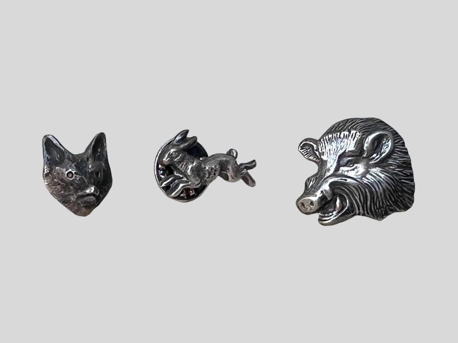 Broschen & Nadeln: AB 1.- / 3 Silber Tier Pins – Gebraucht aus Wohlenschwil von Amadeus-Auctions