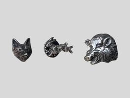 AB 1.- / 3 Silber Tier Pins