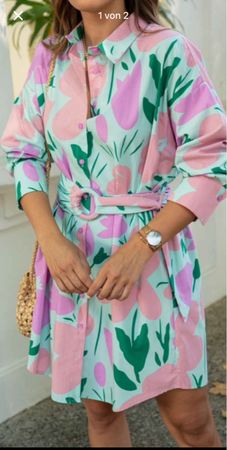 Sommerliches Blusenkleid mit Blumenmuster & Gürtel!🌸👗 (56)