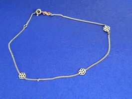 Die Fusskette 3Blumen (22-24 cm)