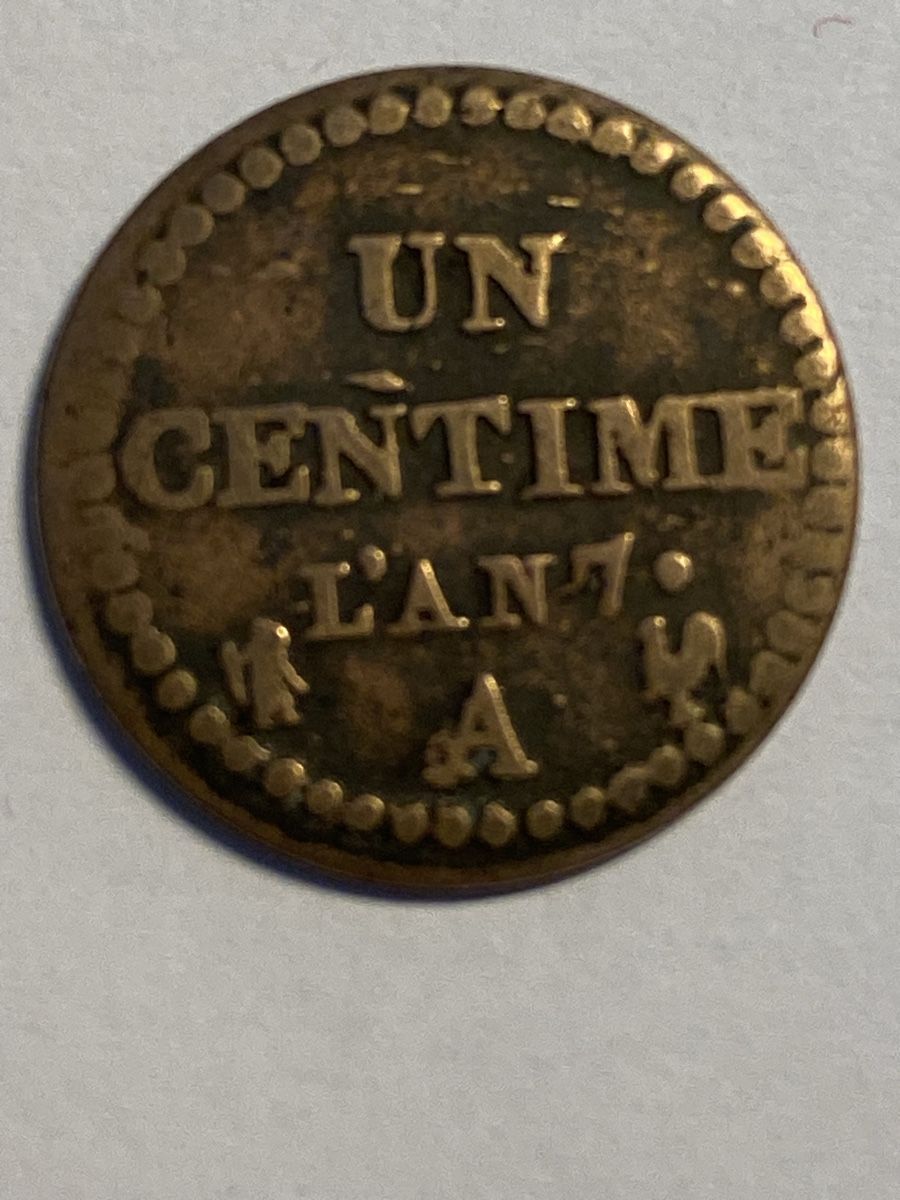Tutti le monete: France, 1 centime an 7 A cuivre – Usato da Corsier-sur-Vevey venduto da Ginoarturo 1