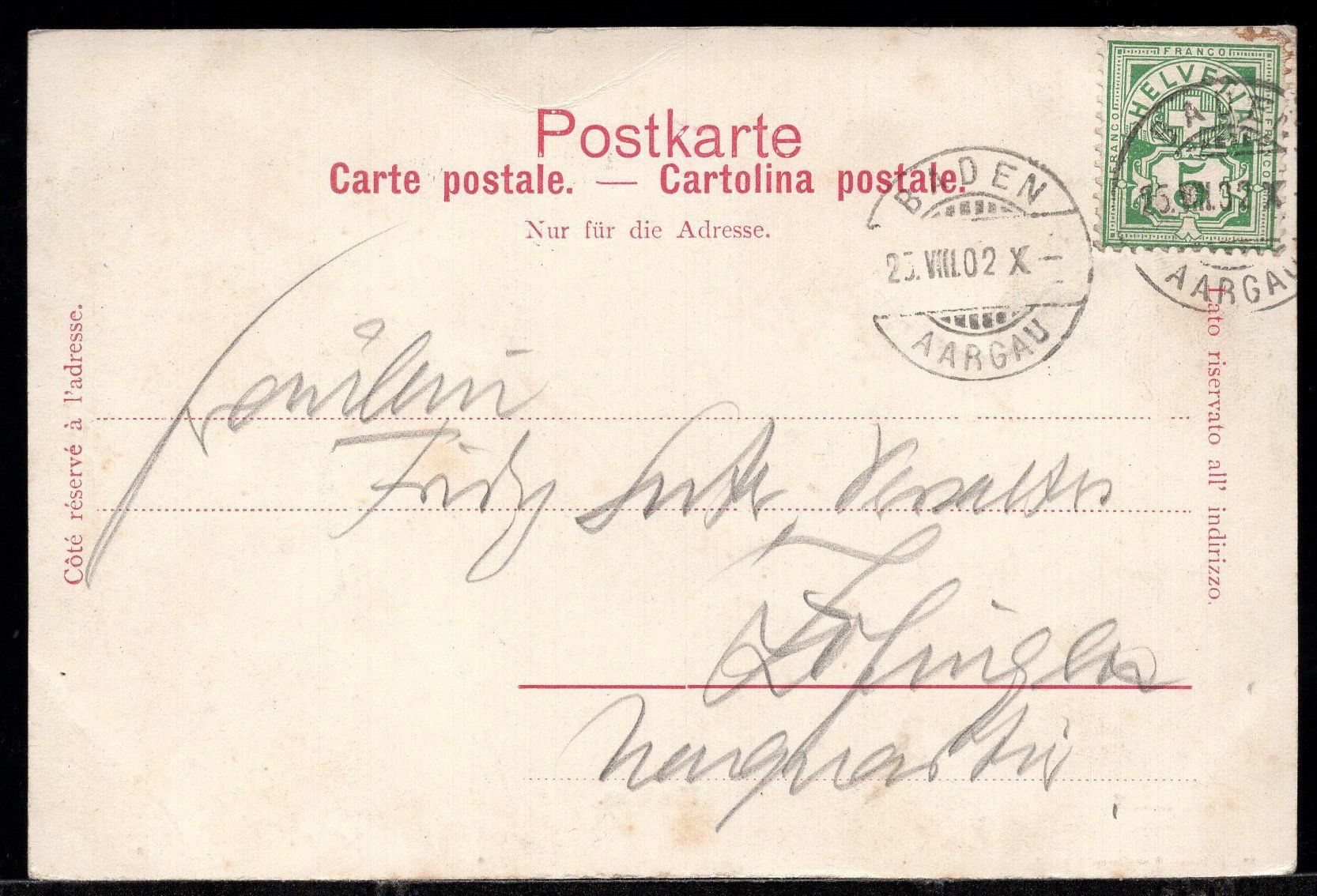 Cartes postales: Baden, Kurhaus   1902 – D'occasion à Aarau par kufi44 1