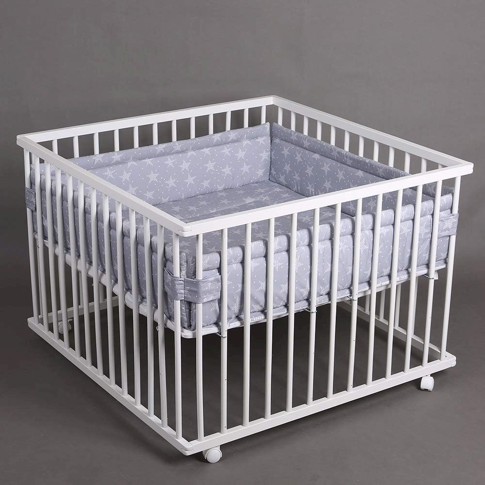 Box & Barriere di sicurezza: Babylaufstall 100x100cm WEISS-GRAU – Nuovo e nell'imballaggio originale da Bottighofen venduto da zaap