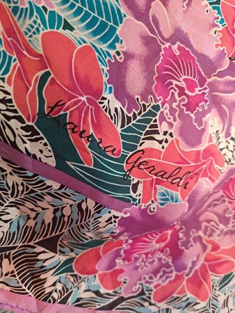 LAURA GERALDI Foulard Tuch Schal Seide Carré Vintage Italy