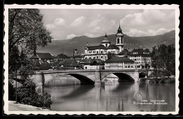 Ansichtskarten: AK Solothurn, St Ursenkirche, Rotbrücke – Gebraucht aus Berlin von bartko-reher