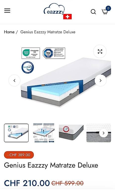 Materassi: Neue Matratze 80x200x20 – Nuovo e nell'imballaggio originale da Cazis venduto da Sibrag