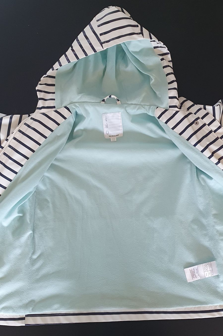Giacche & Cappotti: Gestreifte Regenjacke, Gr. 116 – Usato da Solothurn venduto da Zoonja 1