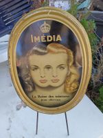 Altes Werbe Blech Schild / IMEDIA La Reine Des Teintures..