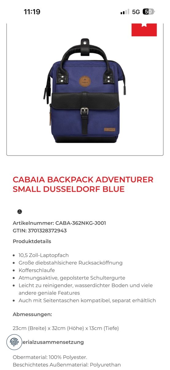 Cabaïa Zaini: Cabaia Rucksack dunkelblau 10 L, neu – Nuovo (secondo la descrizione) da Münsingen venduto da Secondhand89 2