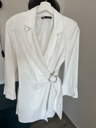 ZARA White Blazer Dress Size XS EUR Used