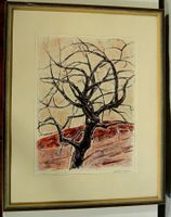 E. Hornwalder Baum im Gegenlicht Druckgraphik