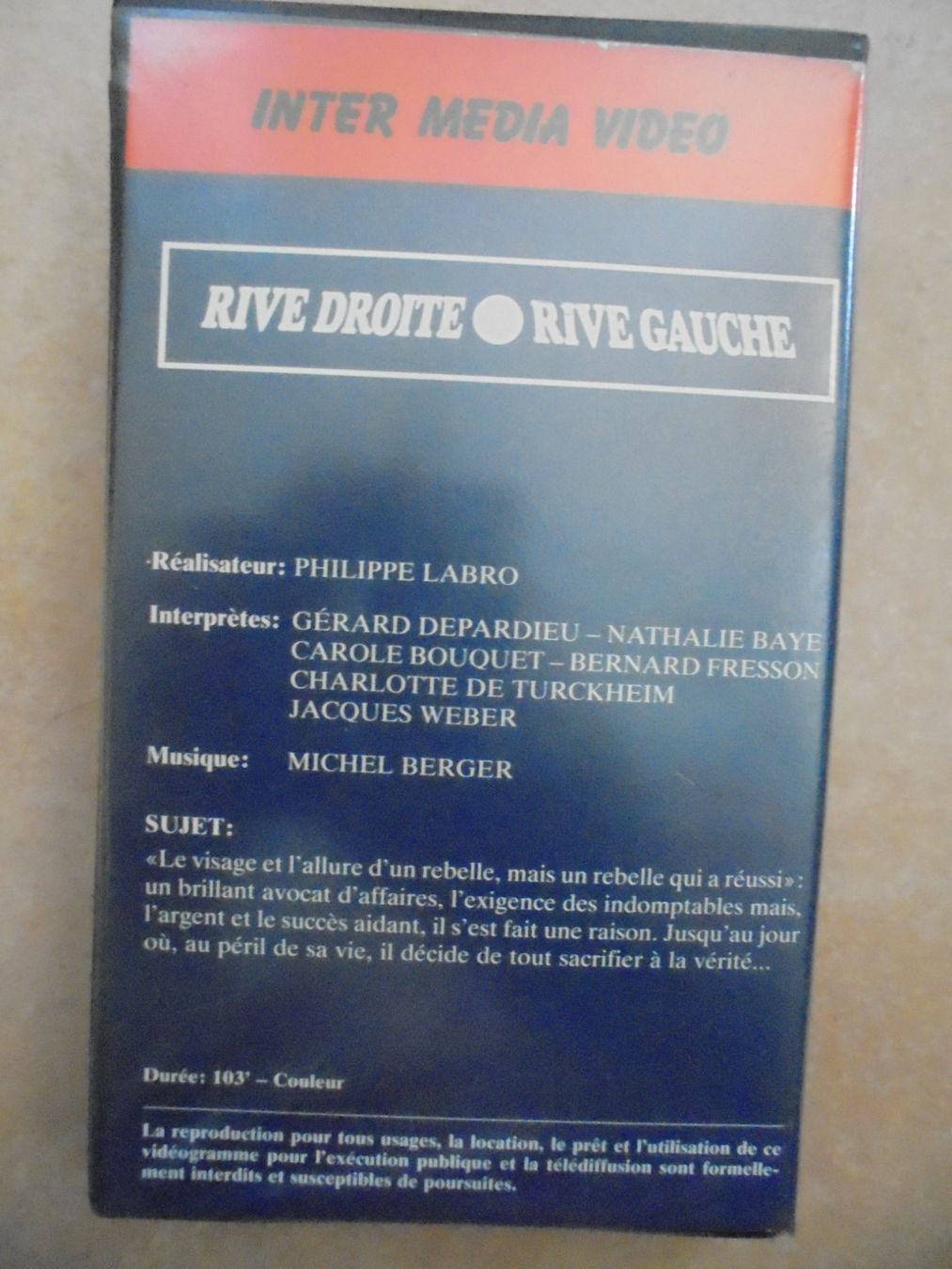 Tutti i VHS: " Rive Droite Rive Gauche "Depardieu, Nathalie Baye.VHS 1985 – Usato da Crissier venduto da Promopost 1
