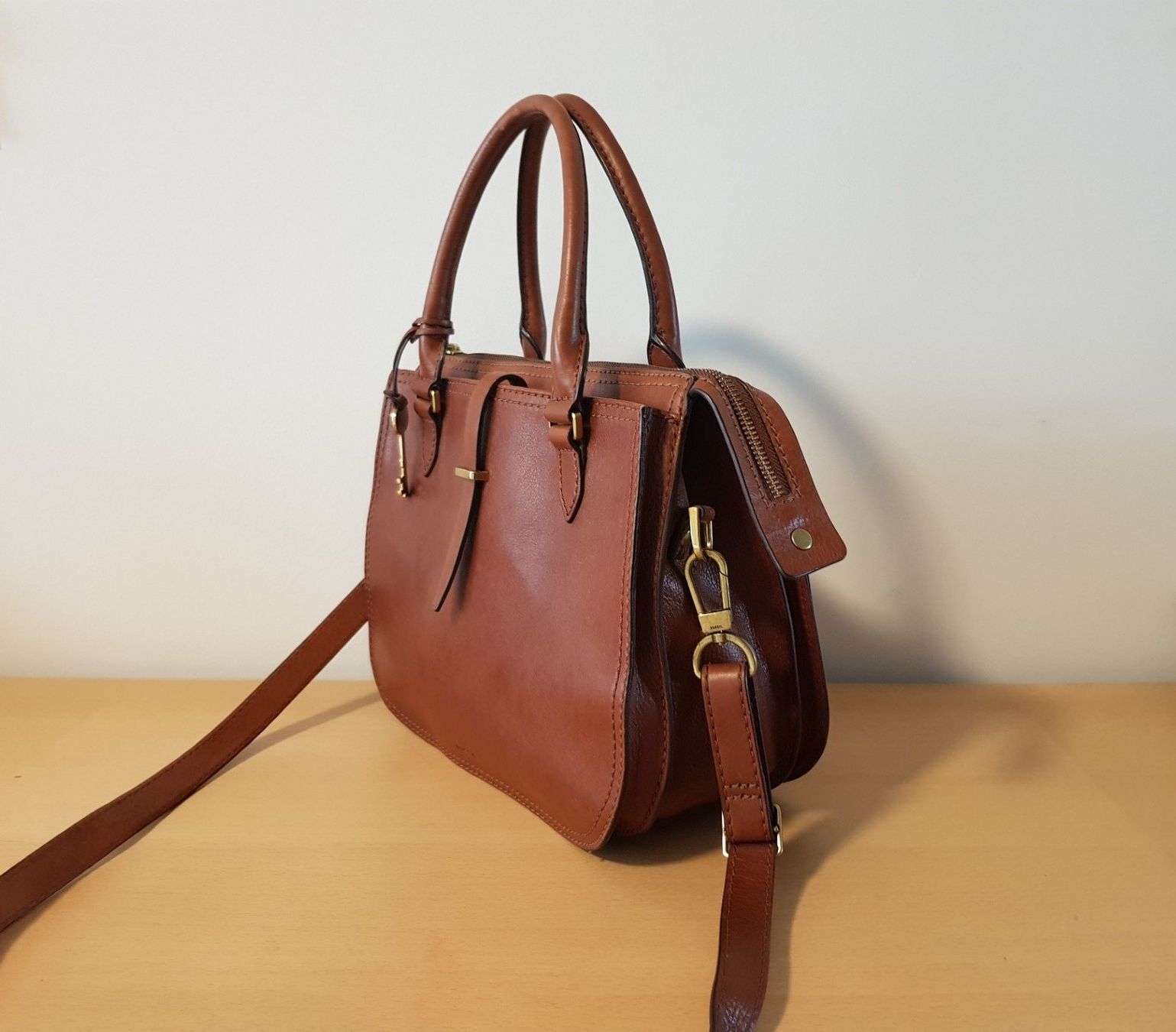 Fossil Borse da donna: Fossil Leder Handtasche braun – Usato da Basel venduto da Birs868 1