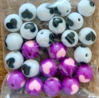 Acryl Perlen / Bastelperlen Herz 10mm, 25 Stück