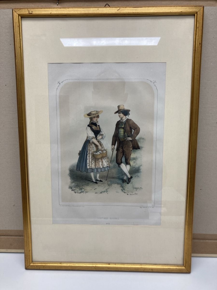 Incisioni: Kupferstich Costumes Suisse Nr.2 – Usato da Volketswil venduto da Edwiga01