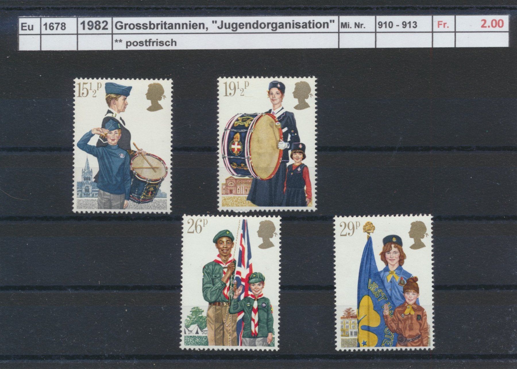 Tutti i francobolli: 1982 Grossbritannien, "Jugendorganisation", ** postfrisch – Nuovo (secondo la descrizione) da Winterthur venduto da Zupogeru