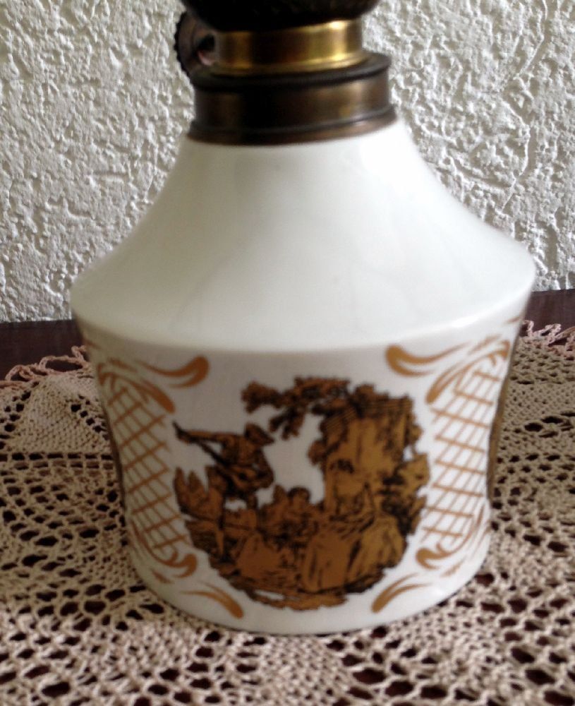 Lampen: Petrollampe mit goldenen  Motiven – Gebraucht aus Eschenbach von Alicekunst 8