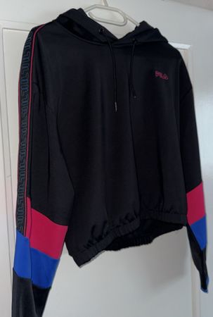 Fila Hoodie, Grösse XL, Schwarz/Blau/Pink